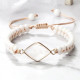 Тибетський плетений браслет із Білого Агата символ удачі та процвітання