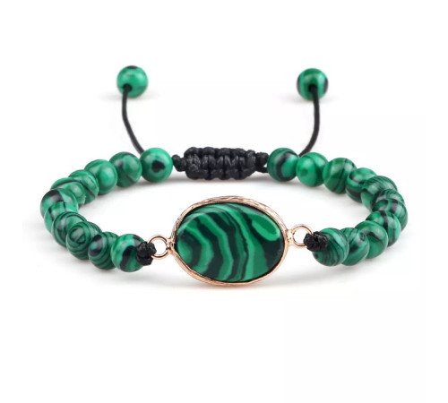 Тибетський плетений браслет із Малахіту для приваблення багатства