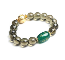 Тибетський браслет із намистиною Дзі Багатства з Бразильського цитрину символ удачі, процвітання та здоров'я