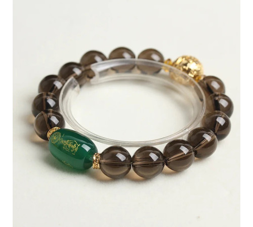 Тибетський браслет із намистиною Дзі Багатства з Бразильського цитрину символ удачі, процвітання та здоров'я