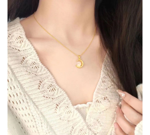 Золота нефритова підвіска кролик на місяці для багатства, процвітання здоров'я 24К