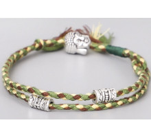 Тибетський браслет Будда на зеленій нитці для здоров'я та здійснення ваших бажань