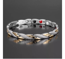Турмаліновий браслет із магнітами, титаном, германієм і негативними іонами 5в1 для нормалізації тиску