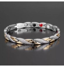 Турмаліновий браслет із магнітами, титаном, германієм і негативними іонами 5в1 для нормалізації тиску