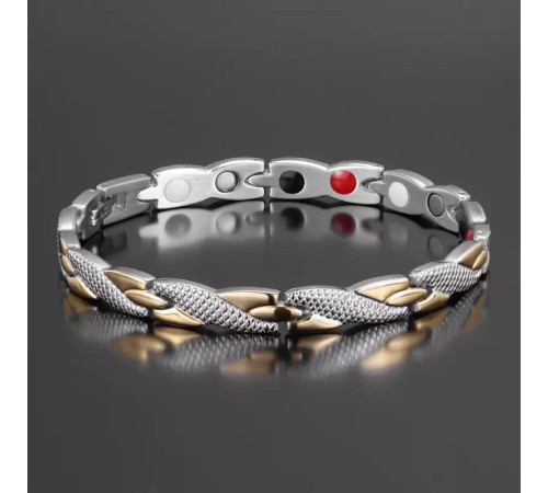 Турмаліновий браслет із магнітами, титаном, германієм і негативними іонами 5в1 для нормалізації тиску