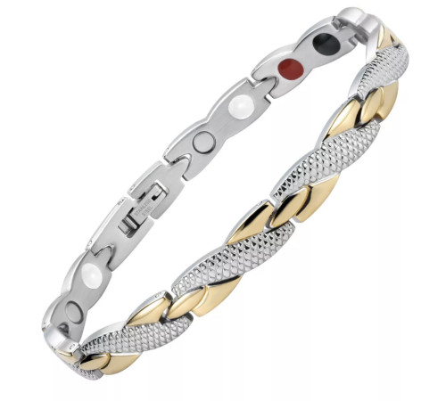 Турмаліновий браслет із магнітами, титаном, германієм і негативними іонами 5в1 для нормалізації тиску