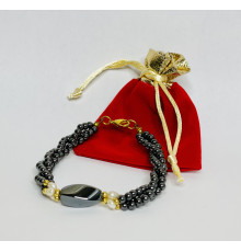 Гематитовий браслет із натуральними малазійськими перлами для багатства та здоров'я