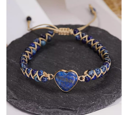 Тибетський плетений браслет із синього Лазуриту для здоров'я та довголіття