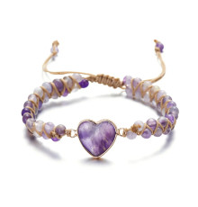 Тибетський плетений браслет з Аметисту для стабільності та гармонії