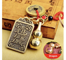 Брелок Дракон з Тай Суй заручиться підтримкою Бога Року з гарбузом Ву-Лу Здоров'я і священною пудрою калачакри