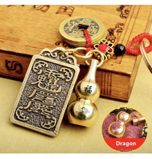 Брелок Дракон з Тай Суй заручиться підтримкою Бога Року з гарбузом Ву-Лу Здоров'я і священною пудрою калачакри