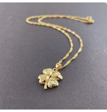 Золота підвіска Чотирилиста конюшина для удачі та процвітання