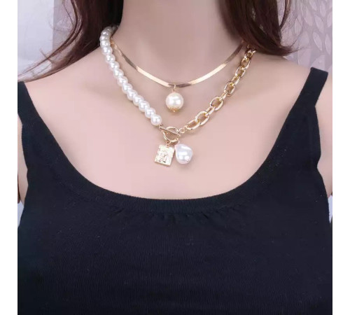 Чокер Комплект Перлинне намисто з підвіскою для стильної дівчини