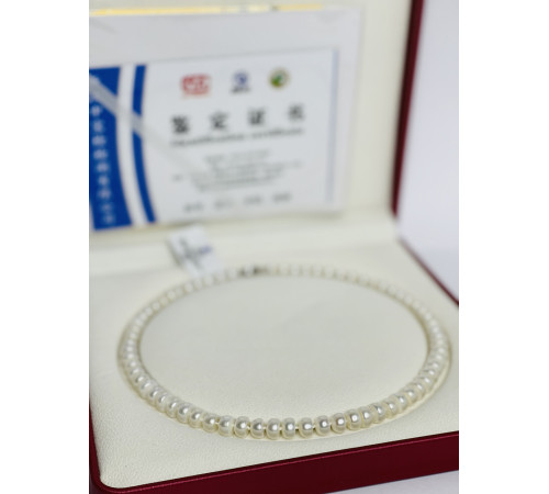 Перлове намисто з Малазійського морського білого перлів Akoya Клас AAA