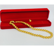 Перлове намисто з Малазійського морського золотого перлів Akoya Клас AAA з підвіскою для багатства та удачі