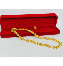 Перлове намисто з Малазійського морського золотого перлів Akoya Клас AAA з підвіскою для багатства та удачі