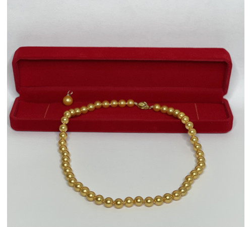 Перлове намисто з Малазійського морського золотого перлів Akoya Клас AAA з підвіскою для багатства та удачі