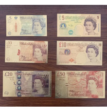 Набір Золотих Купюр Британії 6 штук для приваблення до будинку багатство та процвітання 24К