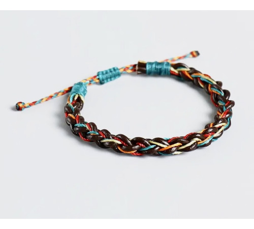 Тибетський Сакральний браслет ручної роботи натуральна шкіра з 5 стихіями на потік грошей, на удачу та захист