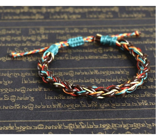 Тибетський Сакральний браслет ручної роботи натуральна шкіра з 5 стихіями на потік грошей, на удачу та захист