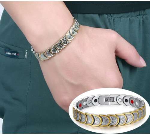 Турмаліновий Браслет із германієм і магнітами Люкс 4в1 для здоров'я та нормалізації тиску