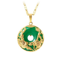 Золота Нефритова Підвіска Дракон і Фенікс для успіху, влади, процвітання та Любові