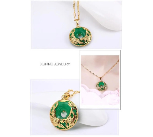 Золота Нефритова Підвіска Дракон і Фенікс для успіху, влади, процвітання та Любові