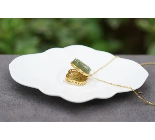 Золота турмалінова підвіска Чотирилиста конюшина з фіанітом для удачі, Процвітання та Здоров'я