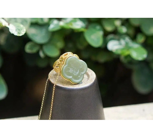 Золота турмалінова підвіска Чотирилиста конюшина з фіанітом для удачі, Процвітання та Здоров'я