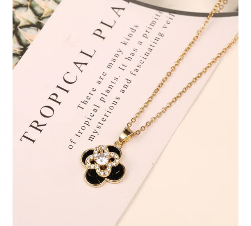 Позолочена підвіска Чотирилиста конюшина з обертовим конюшином і фіанітами для удачі, Процвітання та Здоров'я