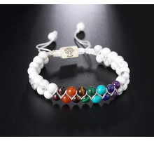 Нефритовий Білий браслет Тибетський Життєвий Сили 7 Чакр для захисту