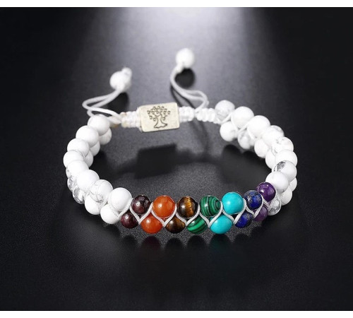Нефритовий Білий браслет Тибетський Життєвий Сили 7 Чакр для захисту