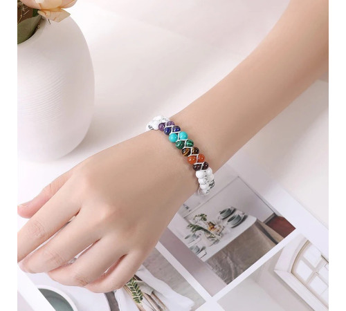 Нефритовий Білий браслет Тибетський Життєвий Сили 7 Чакр для захисту