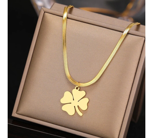 Золота підвіска Клевер Чотирилистий для великого багатства та великої удачі