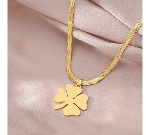 Золота підвіска Клевер Чотирилистий для великого багатства та великої удачі