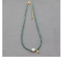 Турмалінова підвіска зі справжньою перлиною малазійської для захисту та успіху