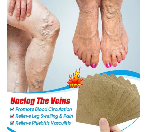 Пластир від варикозного розширення вен, васкуліту, тромбозу з турмаліном Гонконг 8 шт.