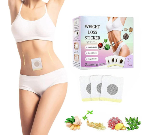Трав'яний пластир для зниження ваги зменшення живота та талії, спалювання жирів WEIGHT LOSS STICKER 30 шт.