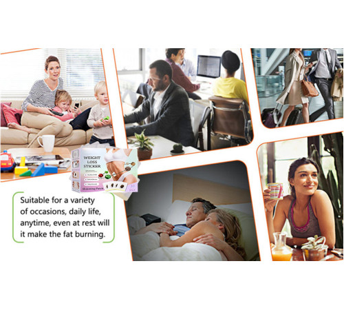 Трав'яний пластир для зниження ваги зменшення живота та талії, спалювання жирів WEIGHT LOSS STICKER 30 шт.