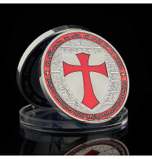 Срібна монета масонська червоних лицарів тамплієрів перемога, відвага та фінанси