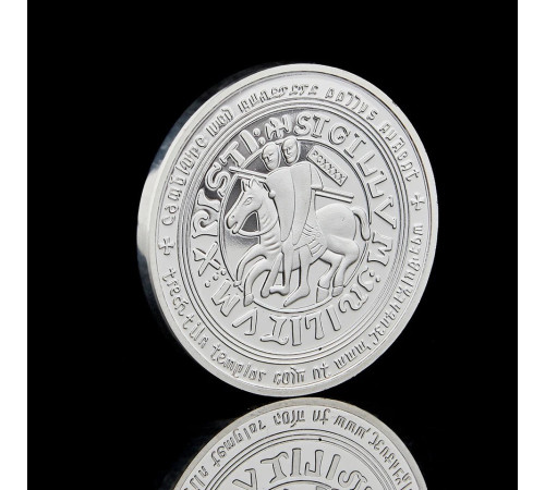 Срібна монета масонська червоних лицарів тамплієрів перемога, відвага та фінанси