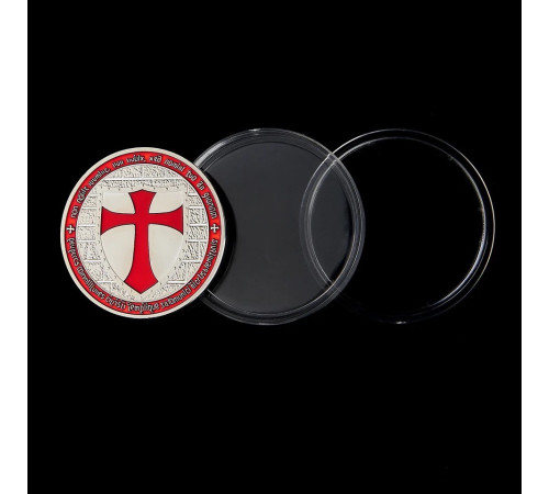 Срібна монета масонська червоних лицарів тамплієрів перемога, відвага та фінанси