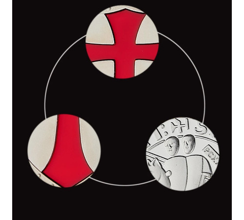 Срібна монета масонська червоних лицарів тамплієрів перемога, відвага та фінанси