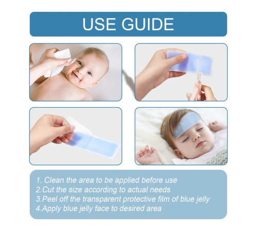 Турмаліновий жарознижувальний пластир для зняття болю, спека від температури 5 штук