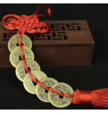 Зв'язка із 6 китайських монет для багатства та удачі в будинок і в бізнес це талісман багатства та процвітання