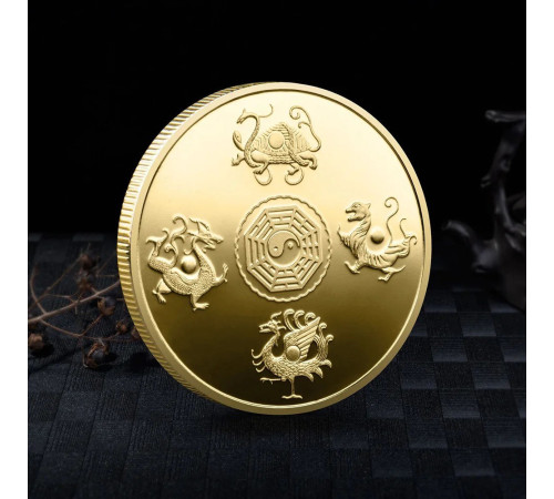 Золота монета Сузірзія Зеленого Дракона для успіху Удача і правильний вибір часу