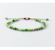 Тибетський браслет із зеленого турмаліну ручної роботи для багатства, удачі та здоров'я
