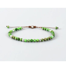 Тибетський браслет із зеленого турмаліну ручної роботи для багатства, удачі та здоров'я
