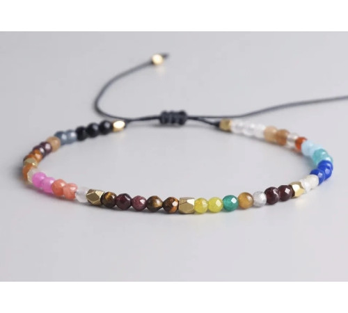 Тибетський турмаліновий Сакральний браслет ручної роботи з 5 стихіями на потік грошей, велике удачу та захист