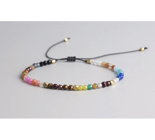 Тибетський турмаліновий Сакральний браслет ручної роботи з 5 стихіями на потік грошей, велике удачу та захист